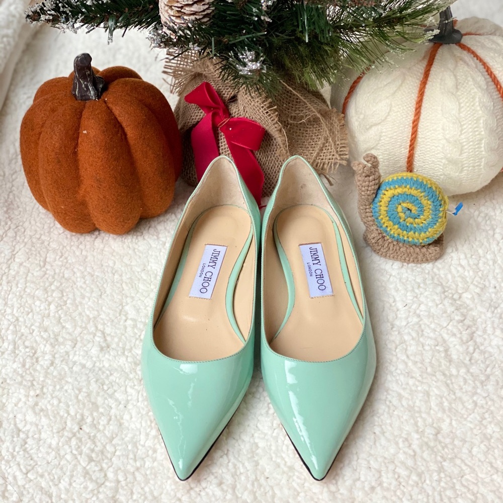 Jimmy Choo Mint Patent Love Flat